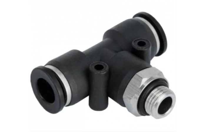 Тройник цанговый T-образный с резьбой PRTOM-1/8-4 Pemaks